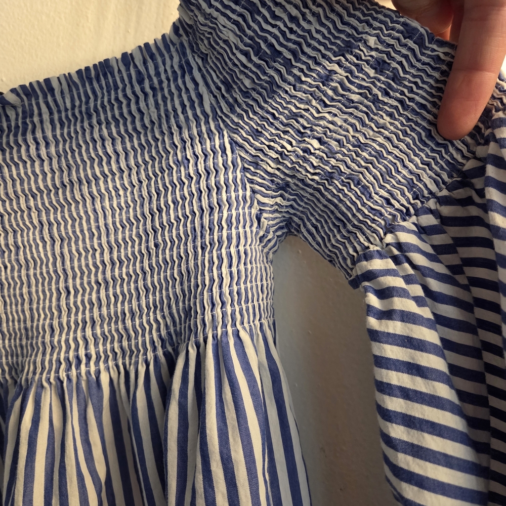Blue Striped Off-Shoulder Top - Picture 6 of 6